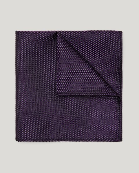Textured Silk Pocket Square, Grape, hi-res